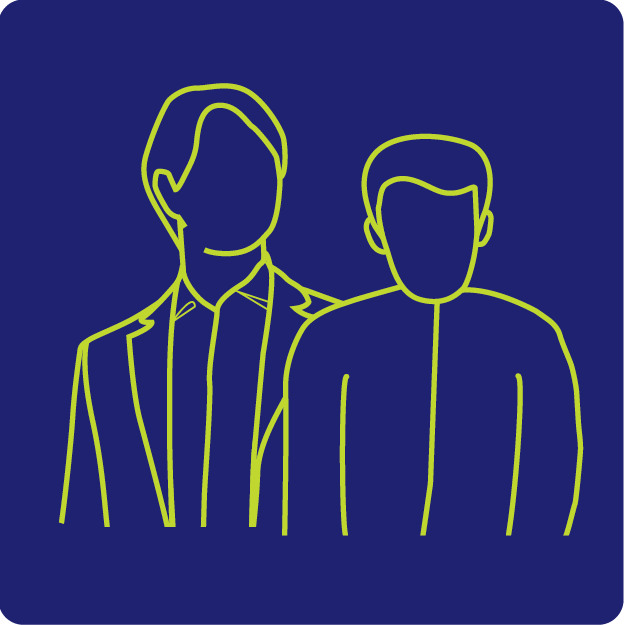 Icon of an adult and a child.