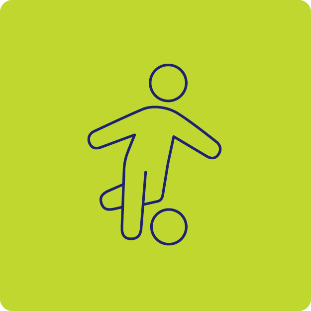 Illustration of a person kicking a football.