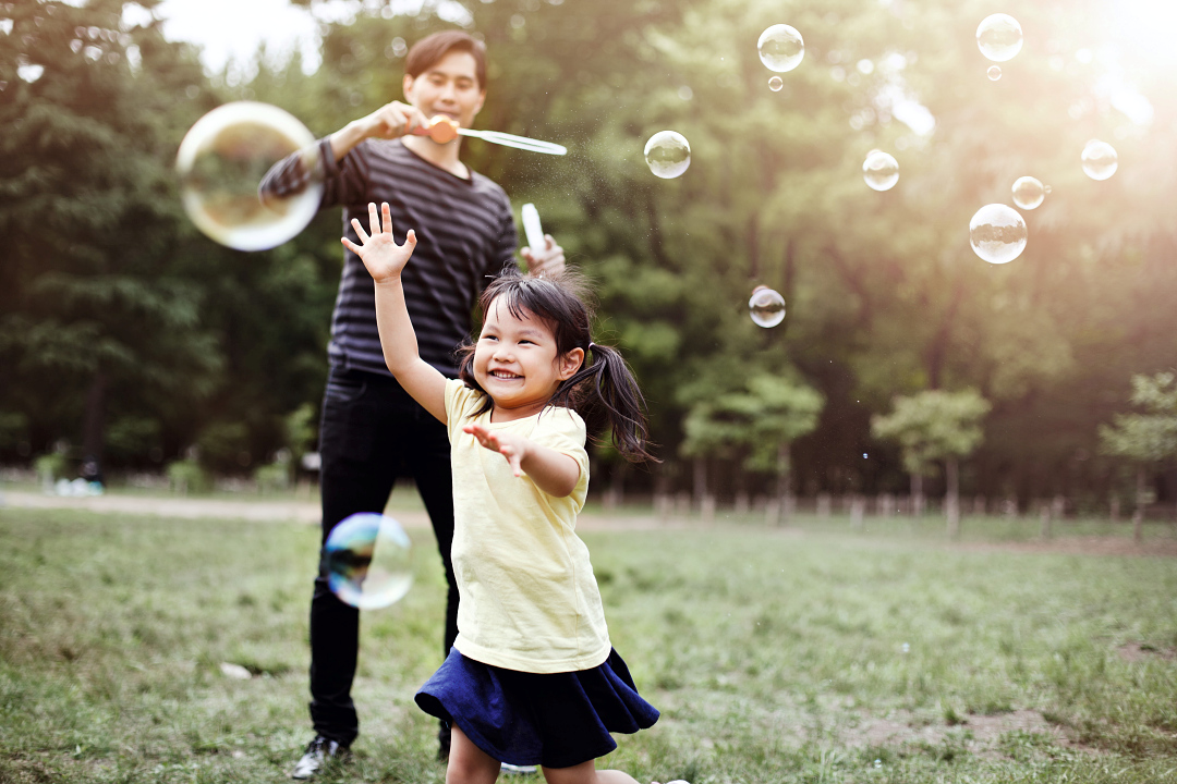 Japanese father and daughter 