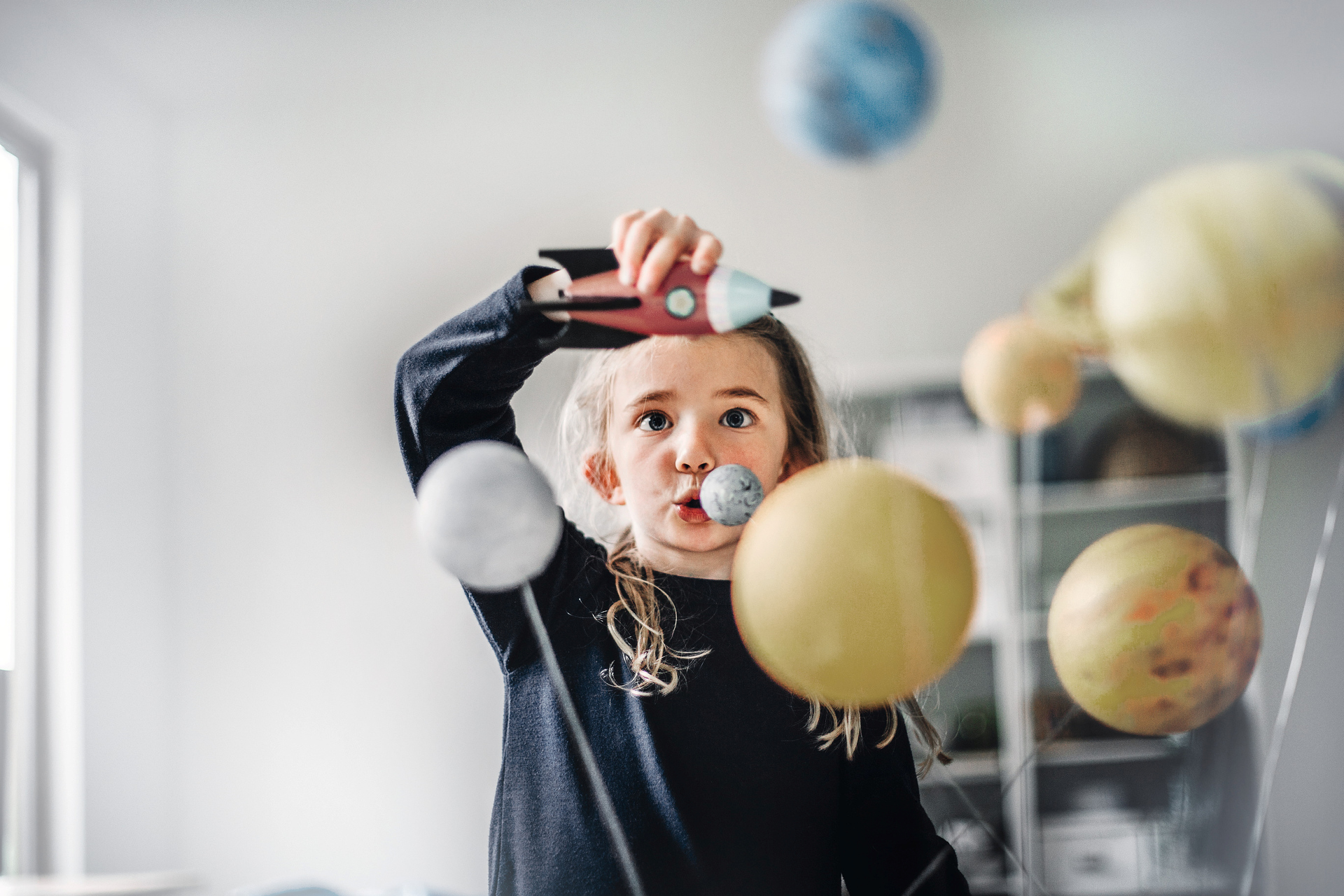 Girl visualising space
