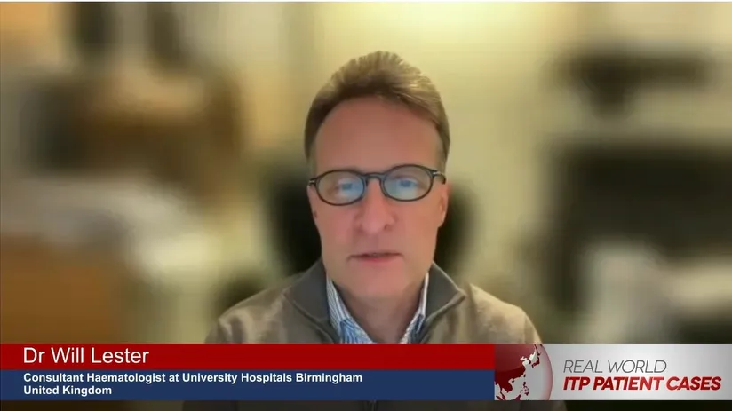 Video thumbnail of Dr Will Lester presenting ITP case study