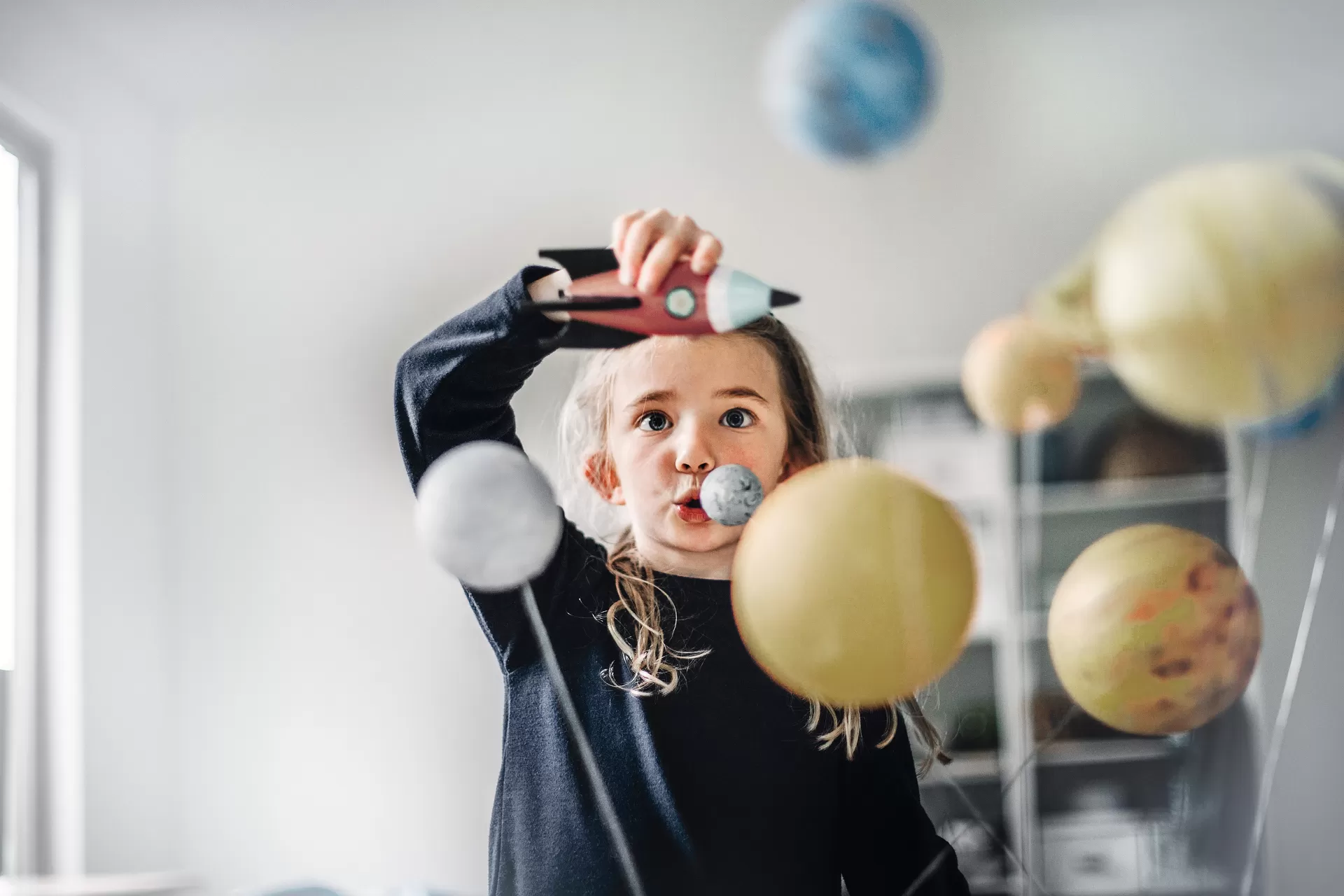 Girl visualising space
